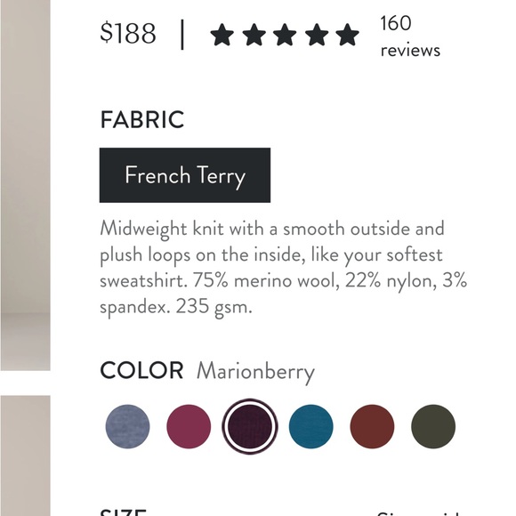 WOOL& Everett Sweatshirt Tunic Hoodie Dress Medium Marionberry - Picture 4 of 8